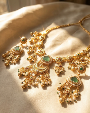 The Chandni Necklace Set (Light Green)