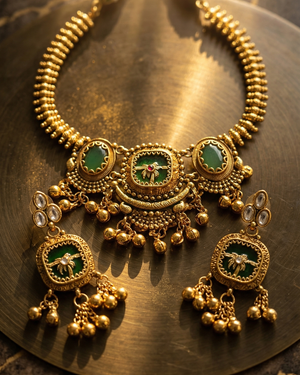 Palm Dune Necklace Set (Light Green)