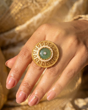 Suryapriya Jadau Ring - White Polki