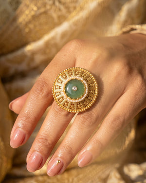 Suryapriya Jadau Ring - White Polki