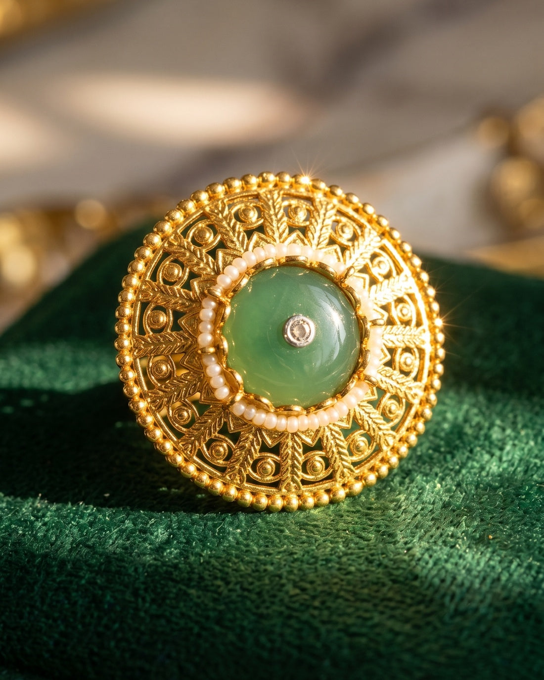 Suryapriya Jadau Ring - White Polki