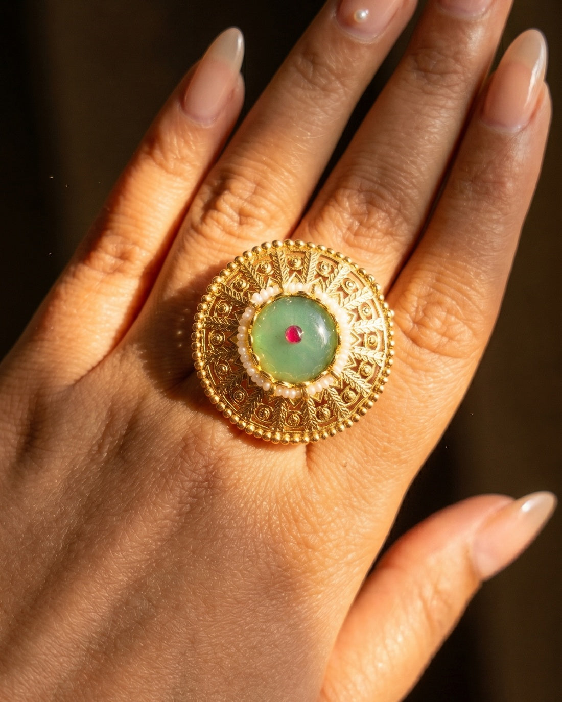 Suryapriya Jadau Ring - Ruby