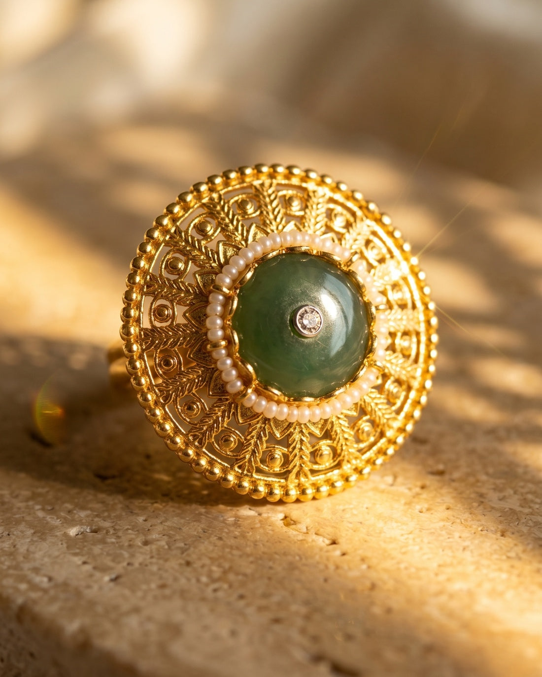 Suryapriya Jadau Ring - White Polki