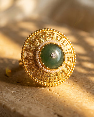 Suryapriya Jadau Ring - White Polki