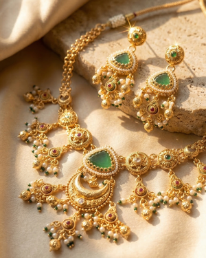 The Chandni Necklace Set (Light Green)