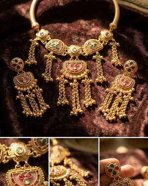 Gulnaar Tassel Necklace (Pink)