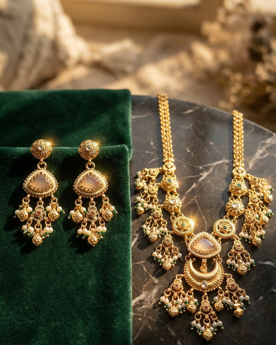 The Chandni Necklace Set (Pink)