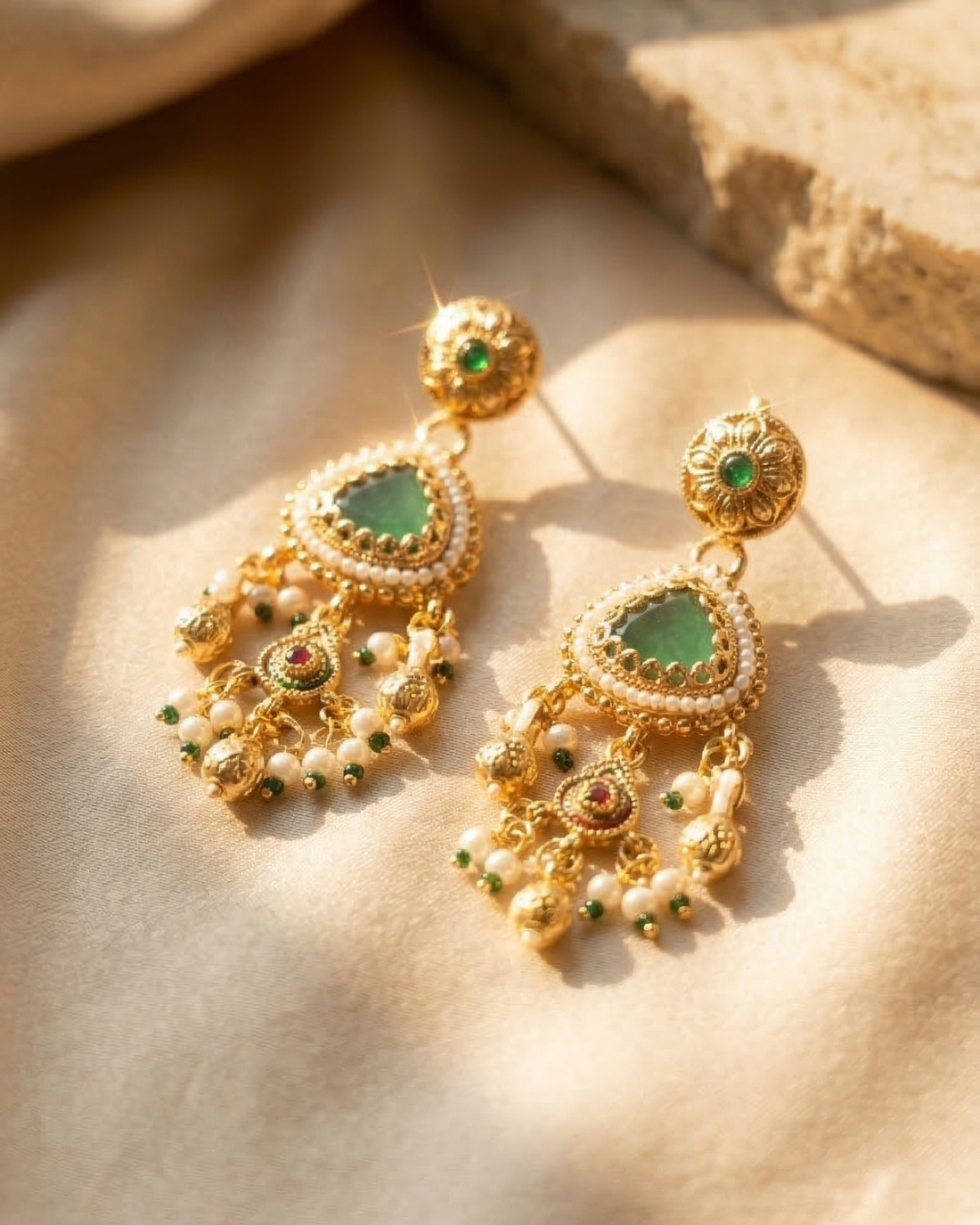 The Chandni Necklace Set (Light Green)