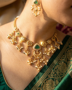 The Chandni Necklace Set (Light Green)