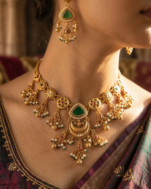 The Chandni Necklace Set (Light Green)