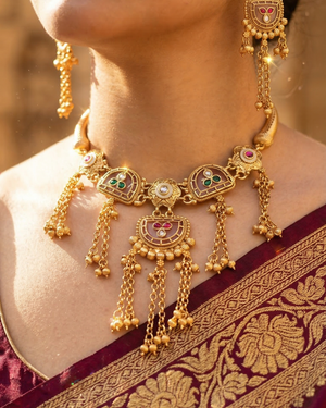Gulnaar Tassel Necklace (Pink)