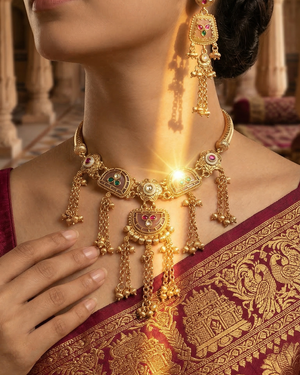 Gulnaar Tassel Necklace (Pink)