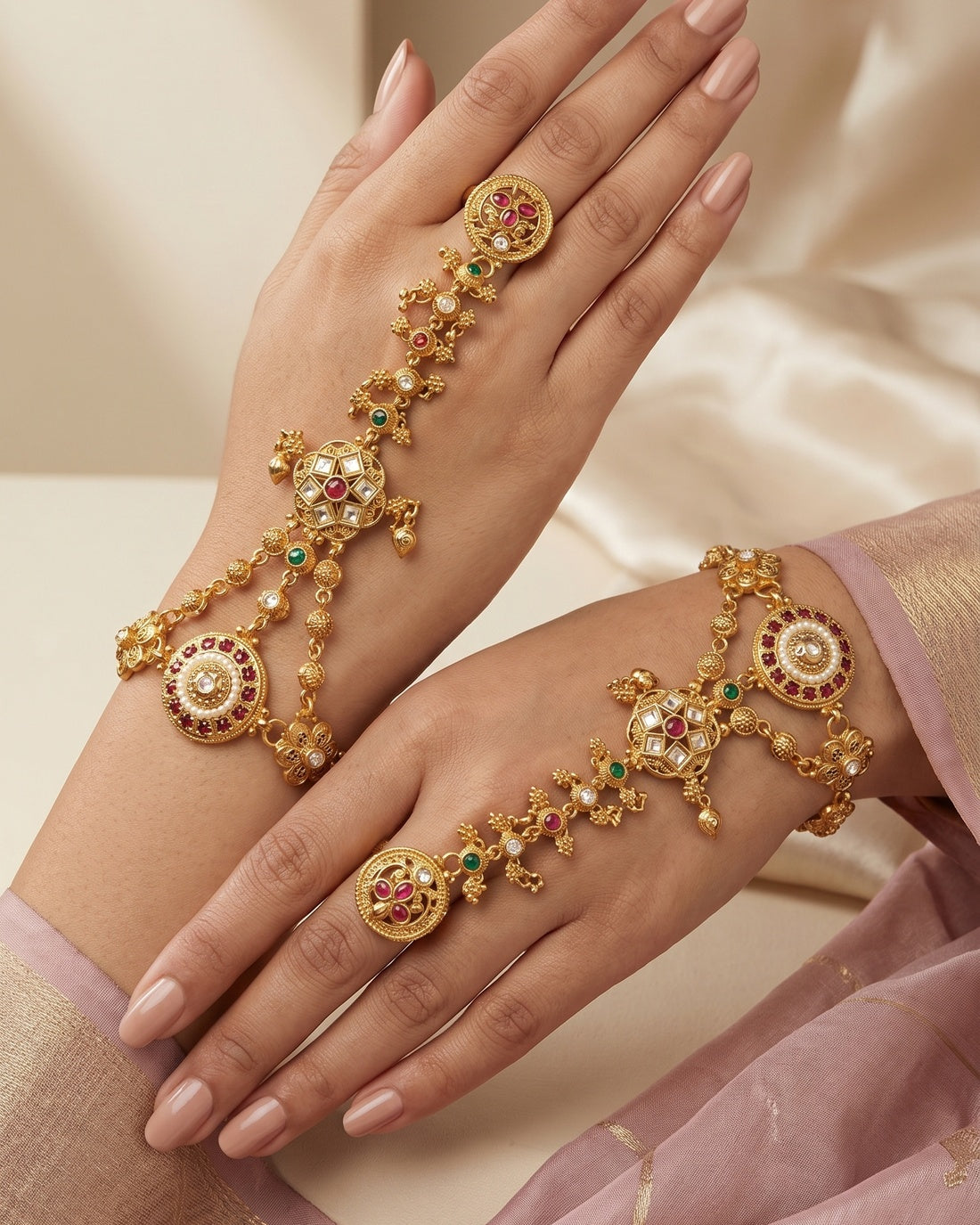 Navaratna Kundan Haath Phool