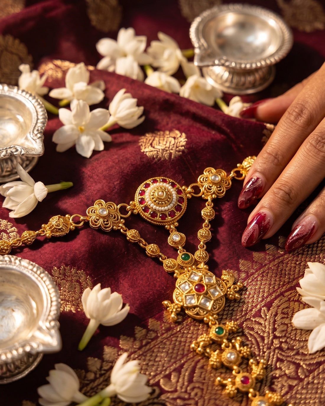 Navaratna Kundan Haath Phool