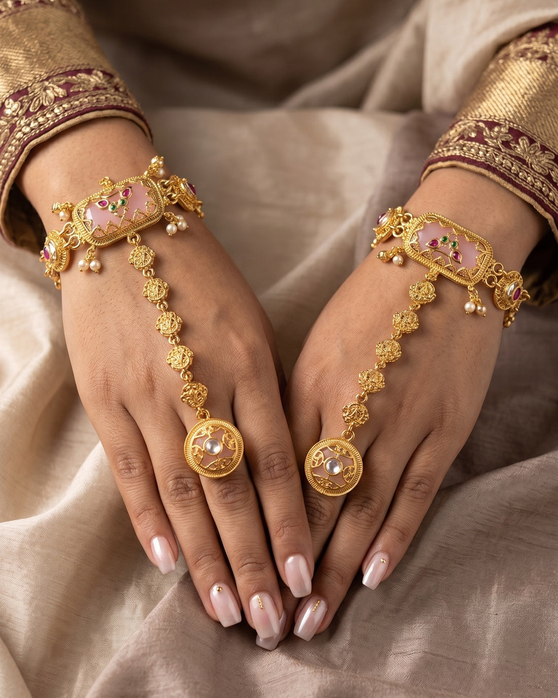 Gulabi Paan Haath Phool